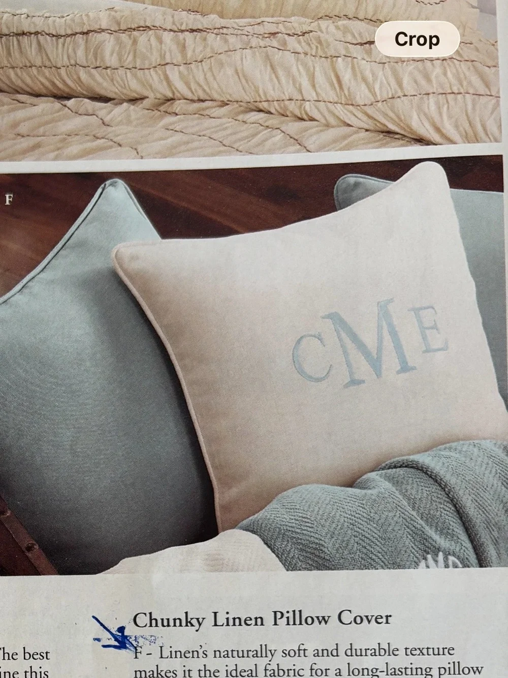 Pottery Barn soft linen pillow cover